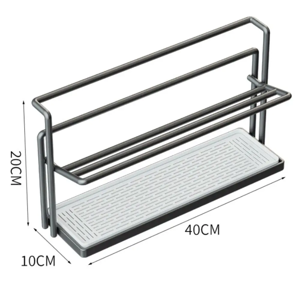 Picture 7: 2-Tier Water Bottle Drying Rack with Drain Tray Space-Saving Cup Storage Rack Metal Mug Organizer For Kitchen Countertop