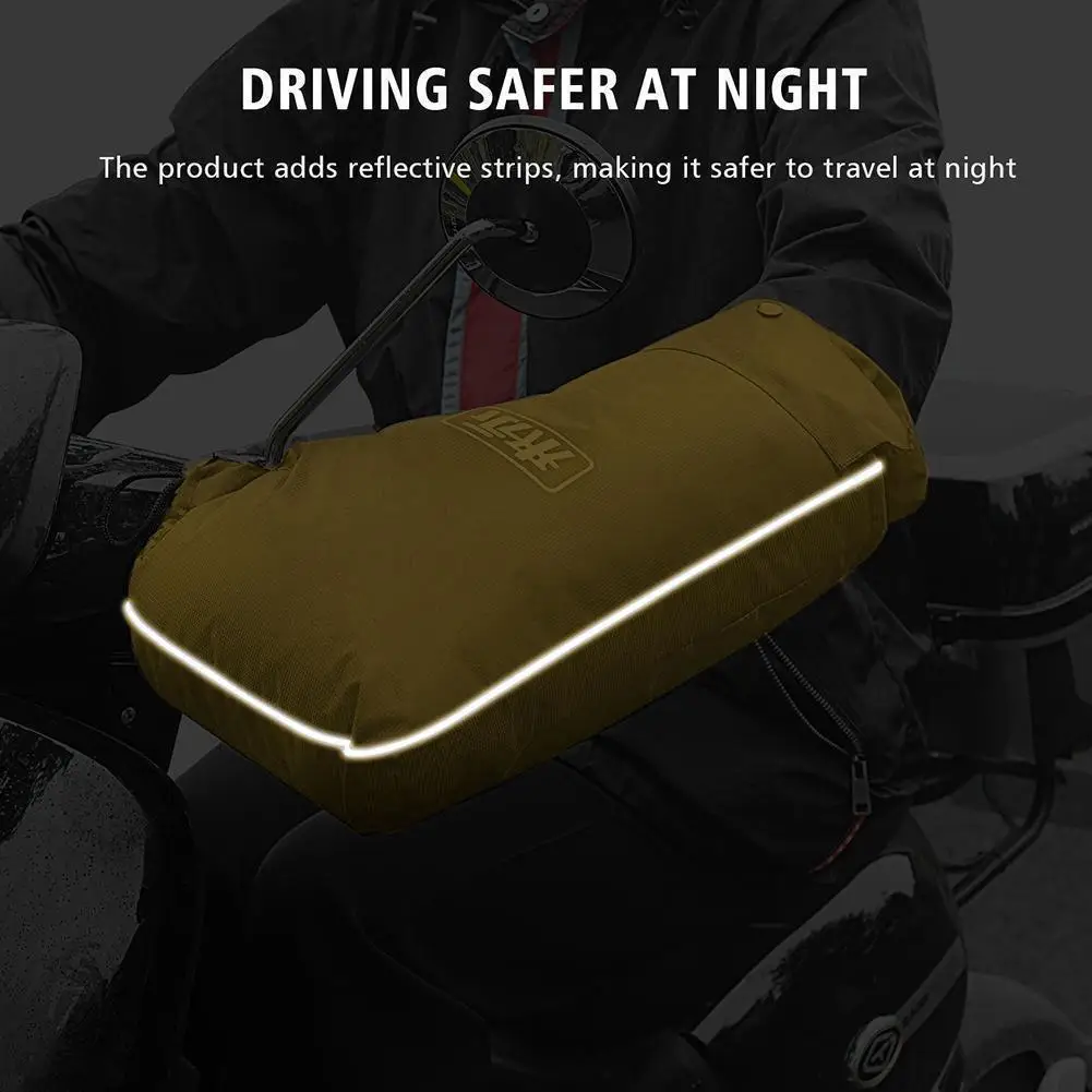 

Waterproof Motorcycle Handlebar Gloves Winter Hand Windproof Fleece Motorbike Protector Gloves Cover Liner Scooter Handle W P7Q0