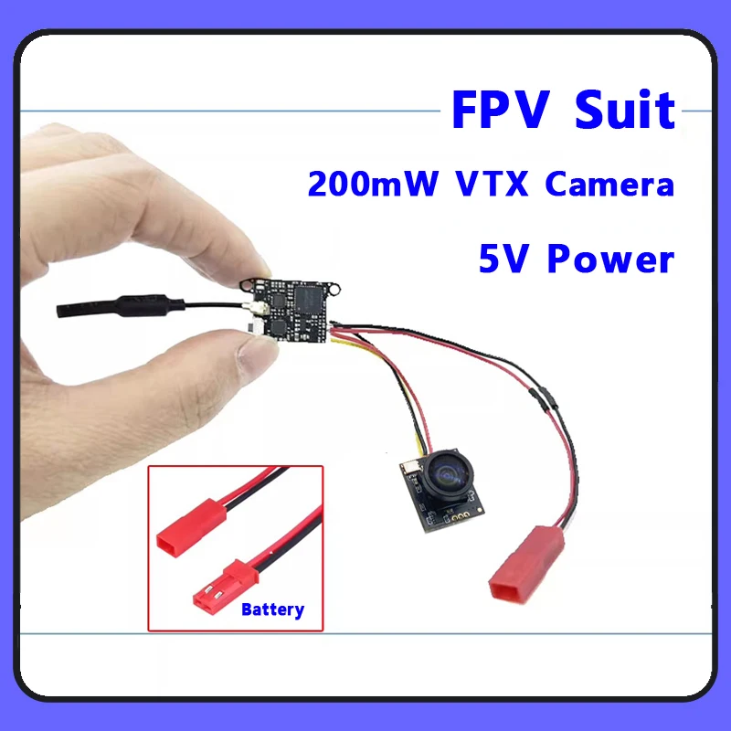 SLONWAKE 5.8G 1200TVL FPV Camera VTX Fvp Transmitter 48CH Mini Combo 25/100/200mW Adjustable 5V Power for RC Racers Drones