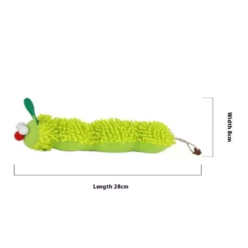 Caterpillar Plush Cat Chew Toys Catnip Molar Toy Cat Teaser Interaction Toy Clean Mouth Kitten Toy Cat Catnip Toy Accessories