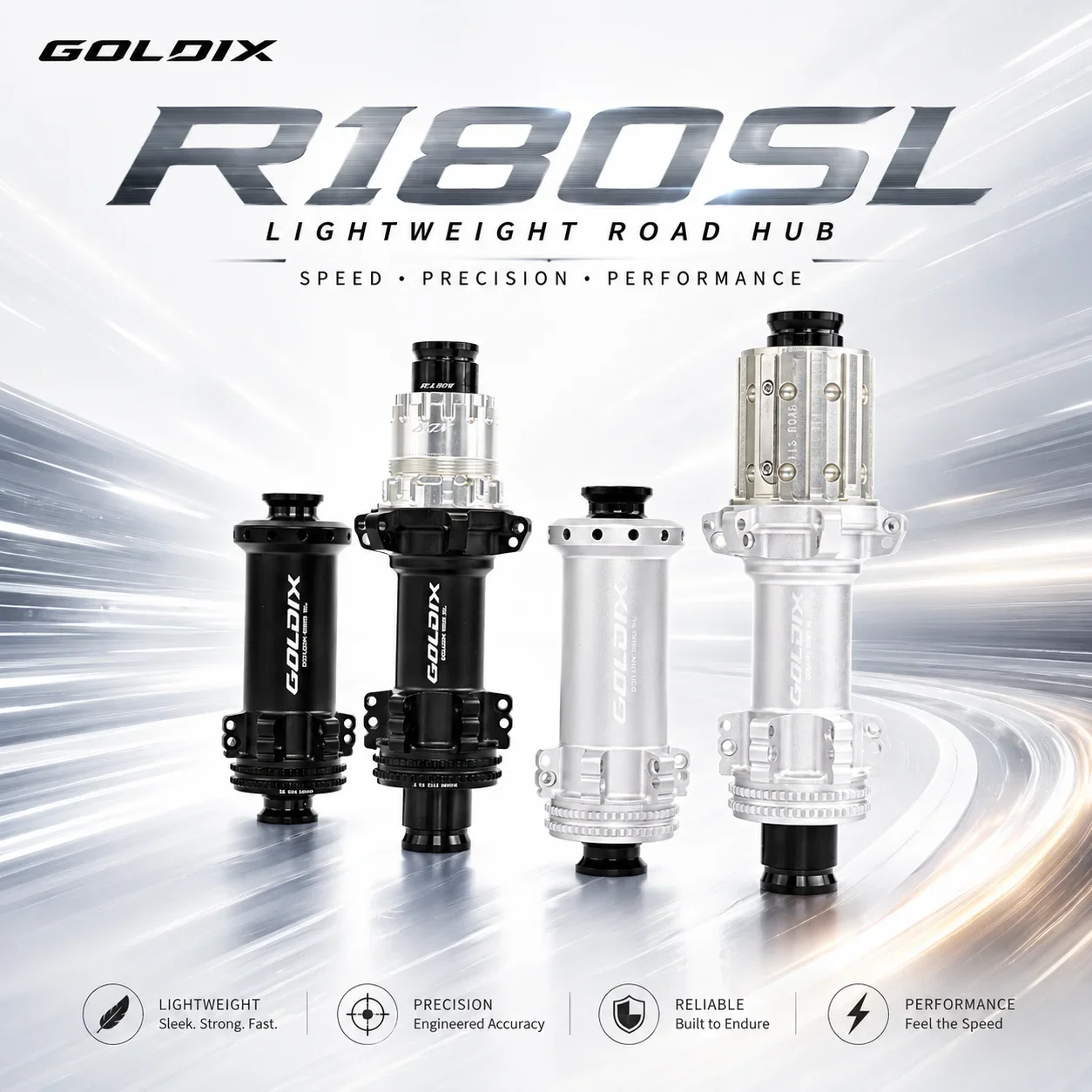 Buje de Bicicleta de Carretera GOLDIX R180SL Ultraligero, 24H 36T, Center Lock, 250g, 10-13 Velocidades, HG XDR Freehub, Delantero y Trasero, para Shimano SRAM