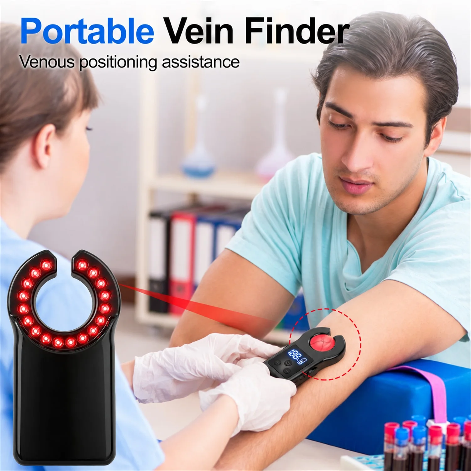 Arm Strap Medical Blood Vessel Locator Handheld Infrared Vein Detector Portable Vein Finder Device LED Lamp Vein Scanner USB