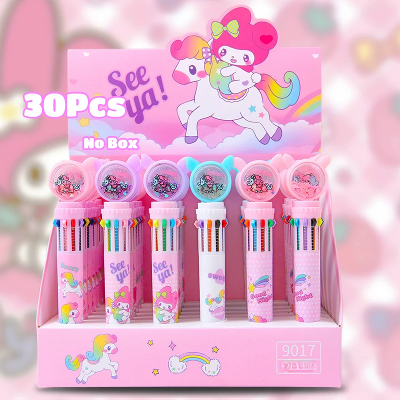 

30 шт./лот Kawaii Единорог пони 10 цветов шариковые ручки мультфильм блестки красочные граффити ручка для письма разноцветные школьные канцелярские принадлежности