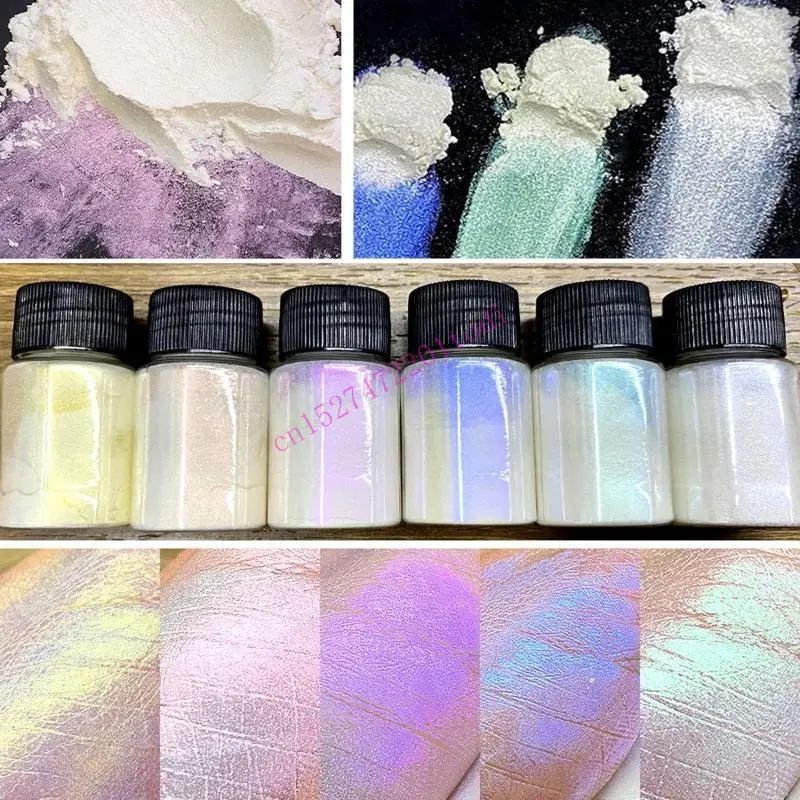 6Bottle/set 6 Colors Resin Powder Mica Pearlescent Pigments Colorants Resin Dye Epoxy Resin Color Jewelry Making Crafts M76B