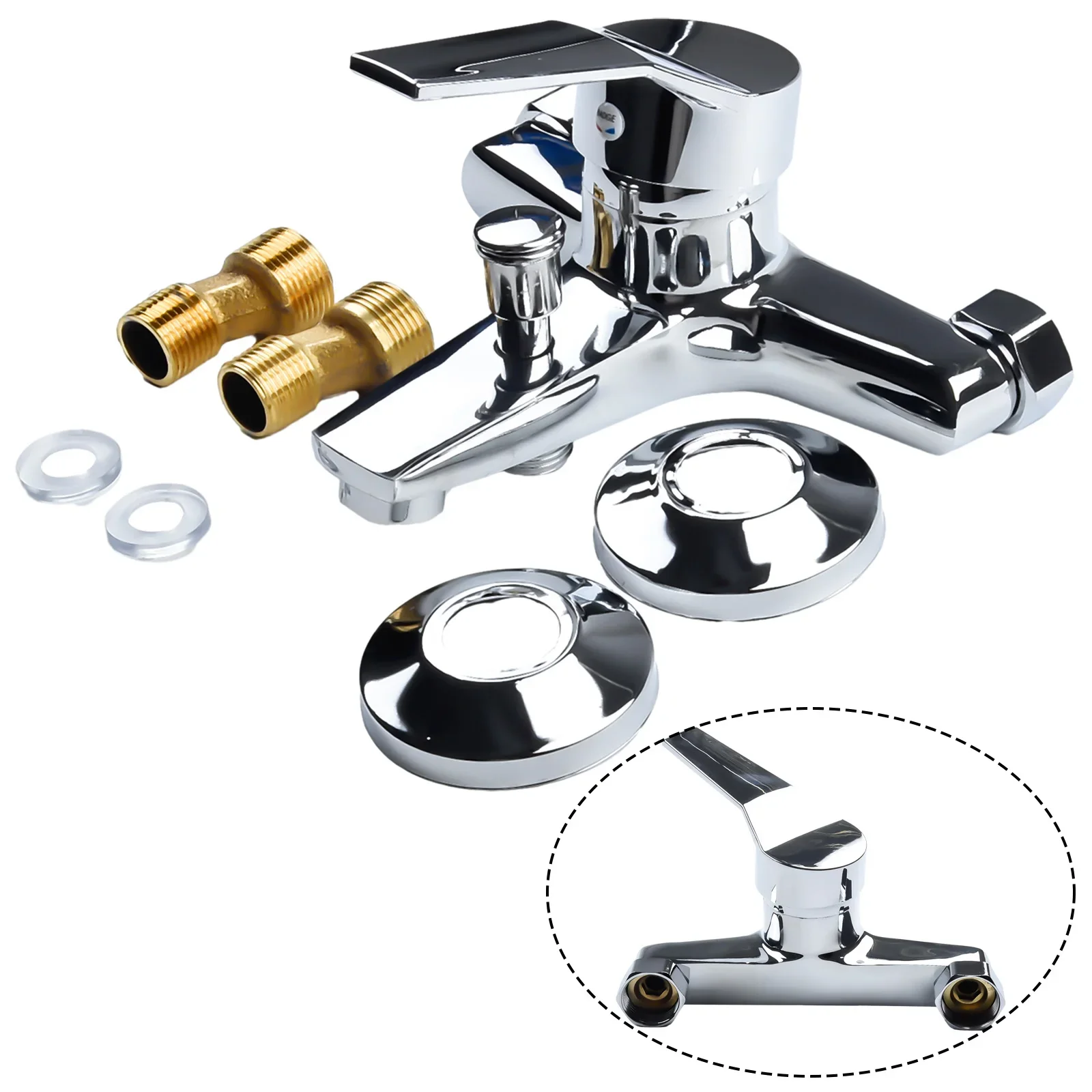 Imagem -05 - Zinc Alloy Hot And Cold Water Mixer Tap Kits Furos de Saída de Água para Cozinha Banheiro Chuveiro Quarto Home Improvement Parts 1pc