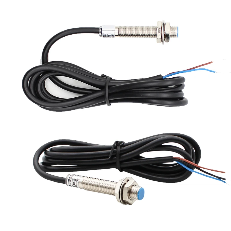 M8 Two Wires Three Wires NPN PNP NO NC LJ8A3 1mm Sensing Distance DC 6-36V AC36V 90-250VMetal Induction Proximity Switch Sensor