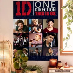 O-one Band Directions Music DIY Wall Tapestry Hippie Flower Wall Carpets Dorm Decor Wall Art Decor