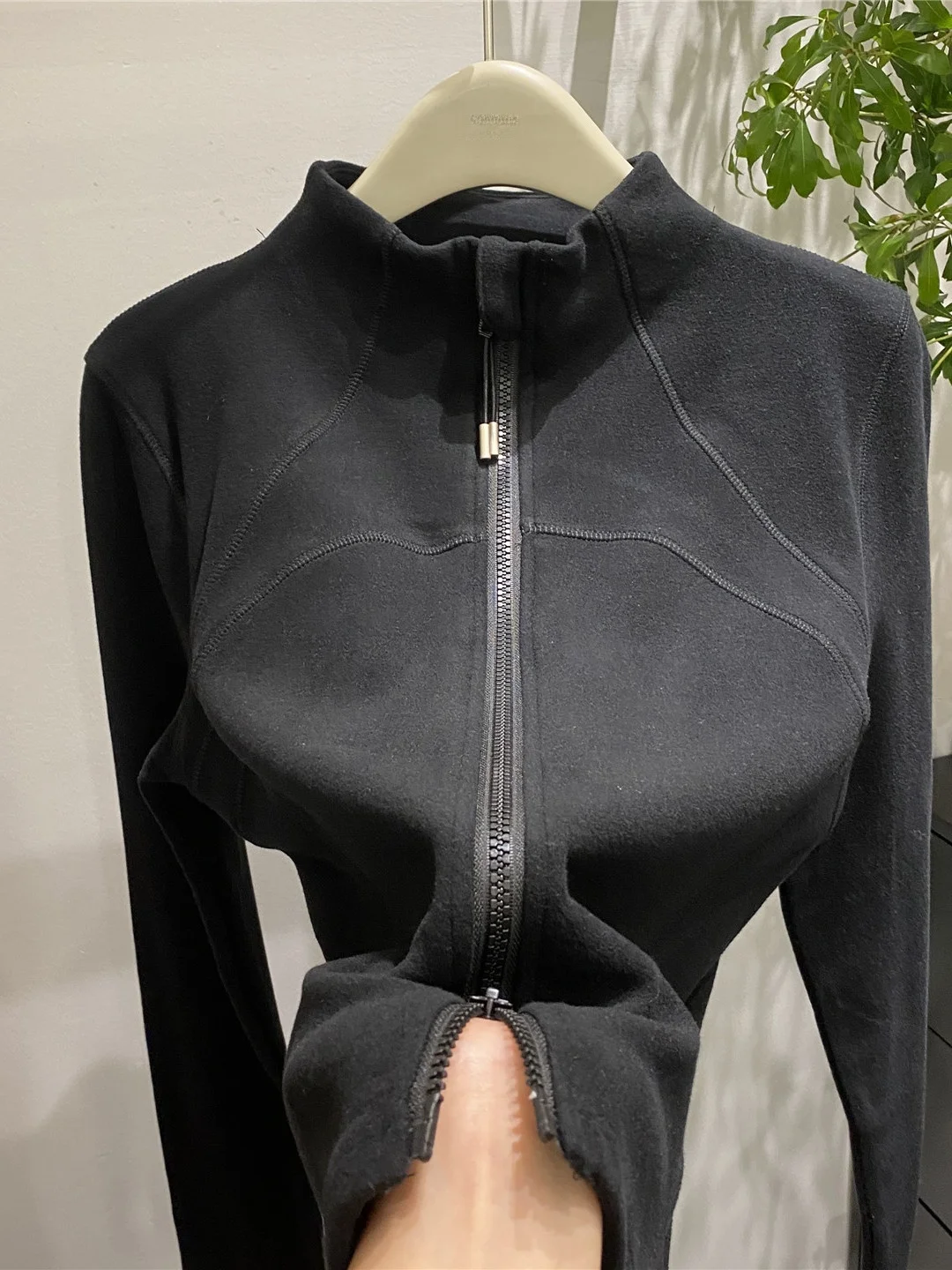 Dames Thiened trui met dubbele rits en opstaande kraag, herfst-winter, warme basis, irt-top, faion-design, Koreaans model