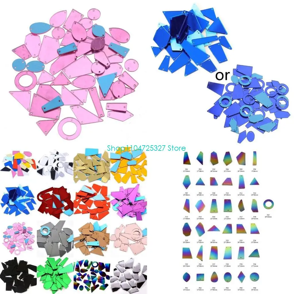 

D8KF 20/50pcs Acrylic Mirror Sewing Rhinestones Decor Clothes Needlework Garment