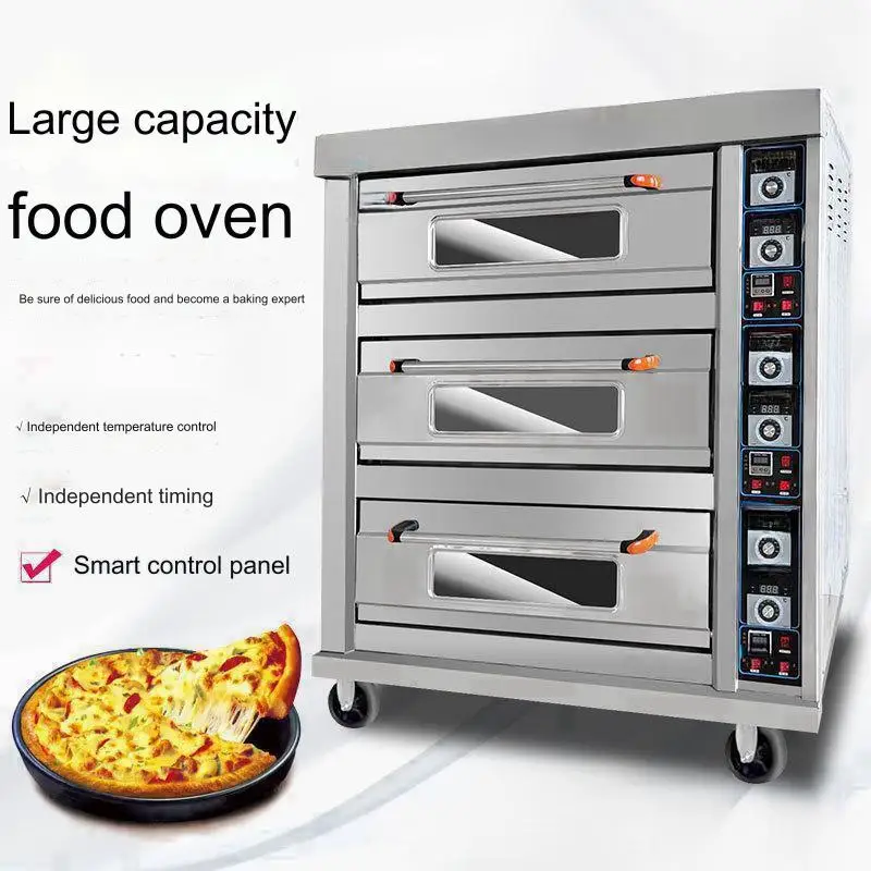 Top Visual Double Window Oven Electric Home Baking Weight 160KG Mobile Casters Are Extremely Durable Commercial Pizza Oven