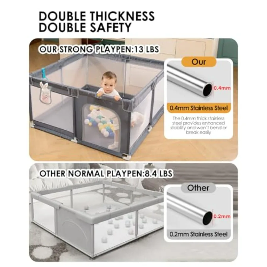 Box per bambini extra large da 50 x 50 per neonati e bambini piccoli Centro attività sicuro con recinzione da gioco morbida Cortile di sicurezza per interni Facile da A