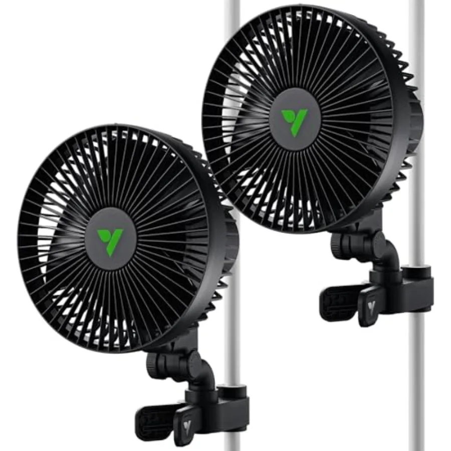 

AeroWave A6 Grow Tent Clip Fan 6" Auto Oscillating Fan Secure Non-Slip Clamp Strong Air Circulating and Low Noise for Hydroponi
