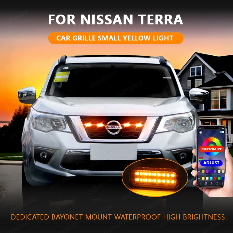 

Для NISSAN Terra автомобильная центральная решетка, маленький желтый свет, одноцветный светодиод с защелкой, водонепроницаемые модели высокой яркости