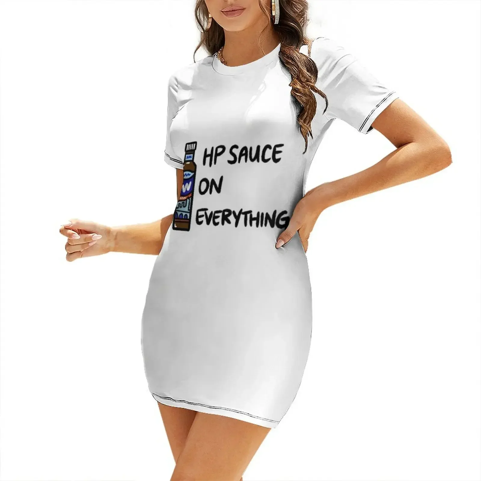 

HP Sauce on Everything Short-Sleeved Dress summer dress daily luxury woman evening dress summer woman 2026