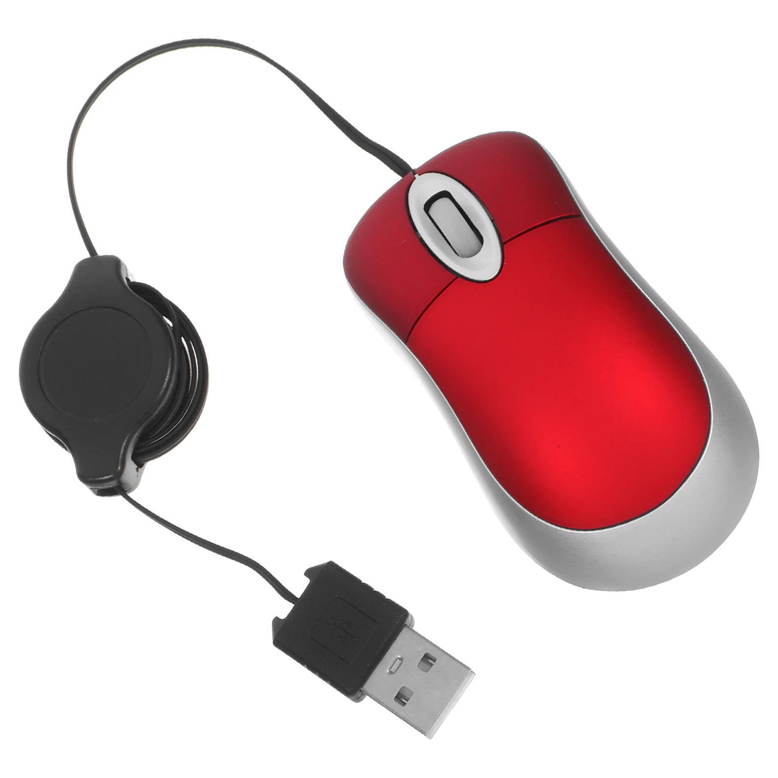 

USB Mini Telescopic Mouse Red Optical Resolution Wired Portable Computer Notebook Office Home Silent Comfortable Grip