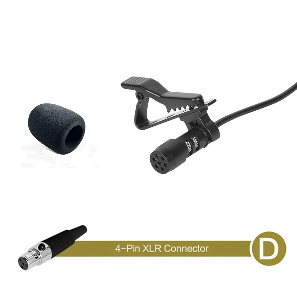 Lavalier Lapel Microphone Black 3.5mm XLR 3-Pin XLR 4-Pin For Wireless System For  Stage Houses Of Worship Lecturers Microphone