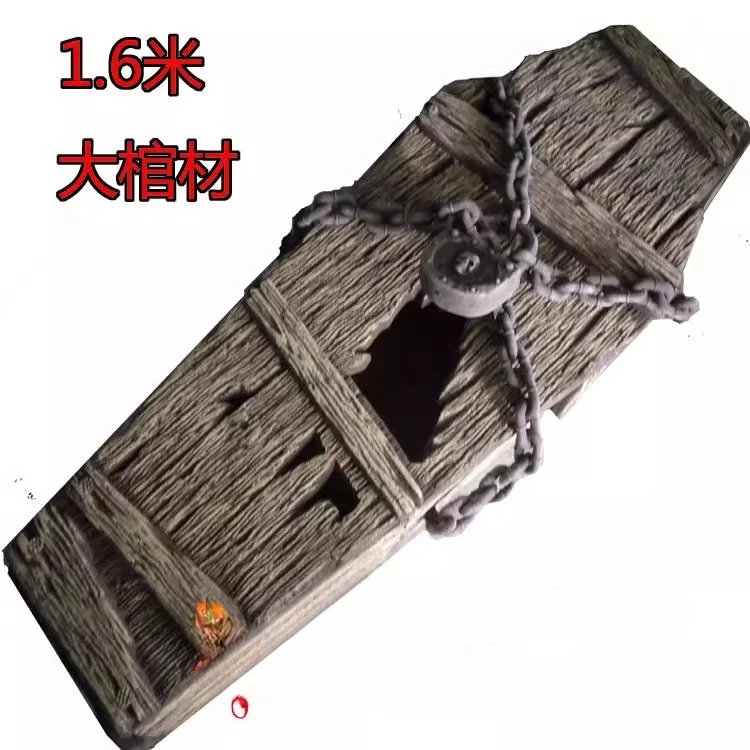 Bar Haunted House Secret Room Decoration Props, Realistic Foam Coffin 160CM Simulation Halloween Special