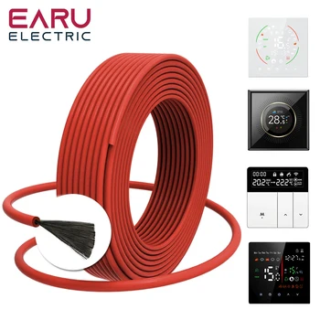 100M 200M 적외선 따뜻한 바닥 케이블 12K 33ohm/m 전기 탄소 가열 와이어 코일 3.0mm 섬유 와이어 바닥 핫라인 농축