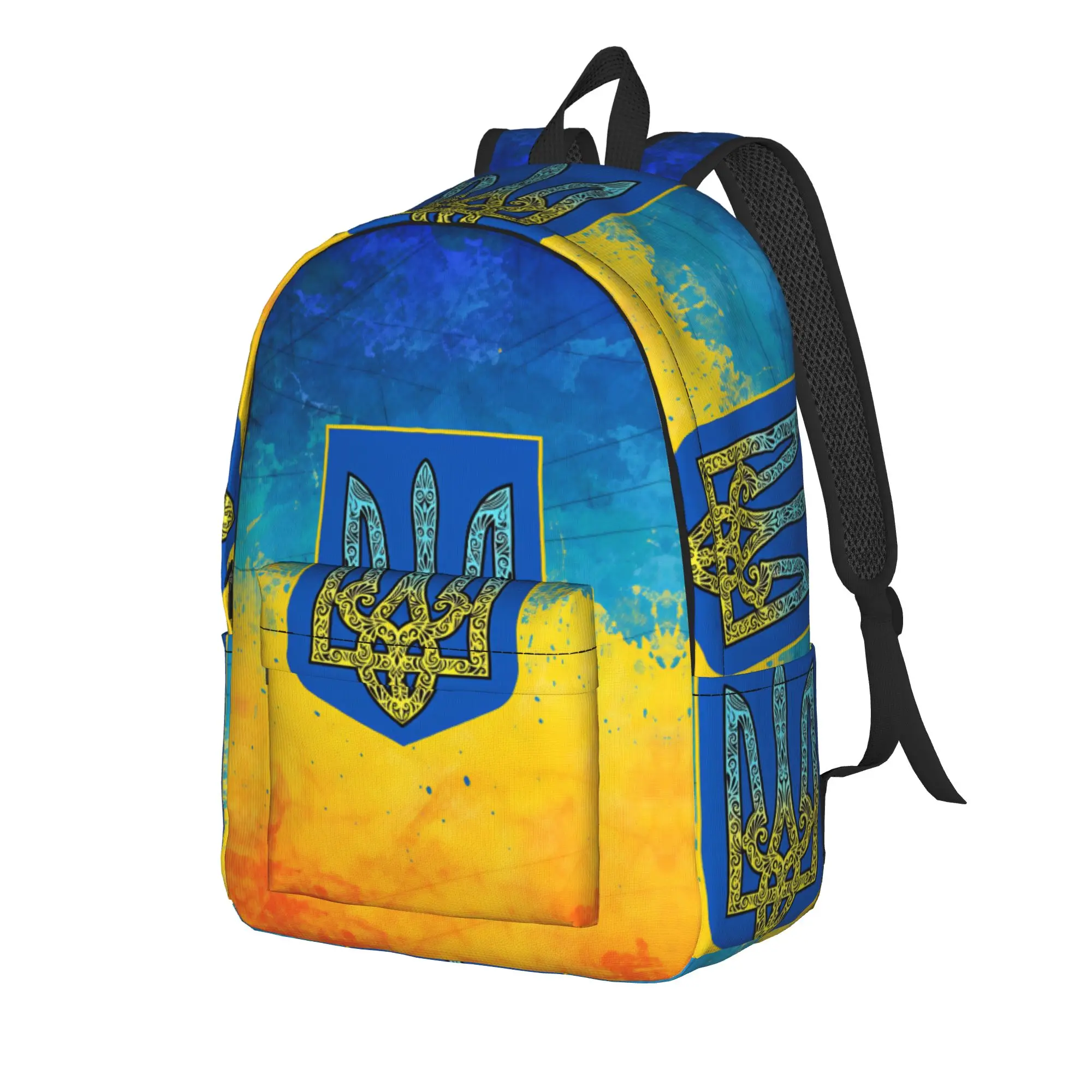 Ukrainian Tricolor Emblem Backpack  University Backpacks Women Design Print High School Bags Kawaii Rucksack