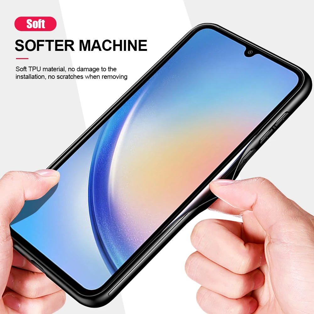 Non-Slip Case For Samsung Galaxy A57 A37 A17 A56 A36 A26 A16 A15 A25 A35 A55 A54 5G Cover Built-in Car Holder Magnetic Fundas