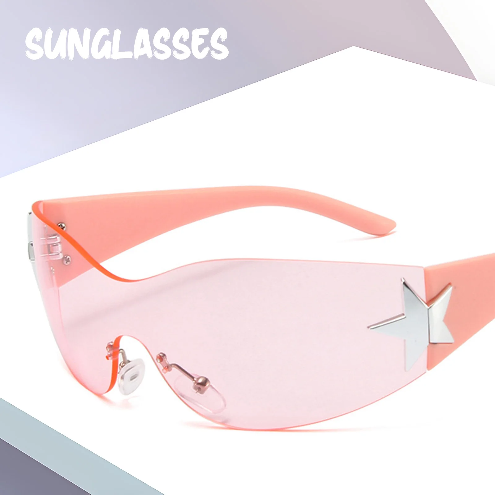 Solid Color Y2K Sunglasses for Kids UV Protection Ergonomic Design Sunglasses for Fashion Party Outfit Matching
