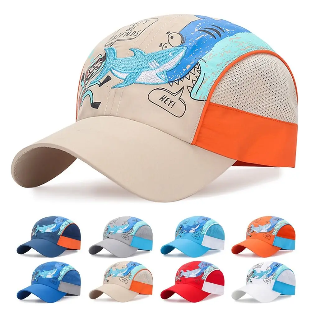 

Cartoon Print Kid Baseball Hat Casual Mesh Quick Drying Sun Hat Breathable Adjustable Children Snapback Cap