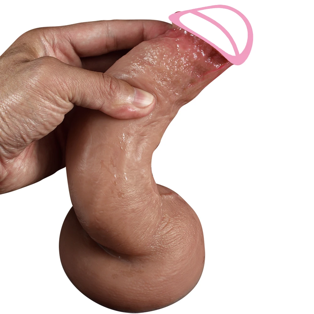 Real Men Skin Dildos Soft Silicone Suction Cup Big Huge Cock Male Artificial Penis Cheap Adult 18 Vagina Anal Sex Toys For Women