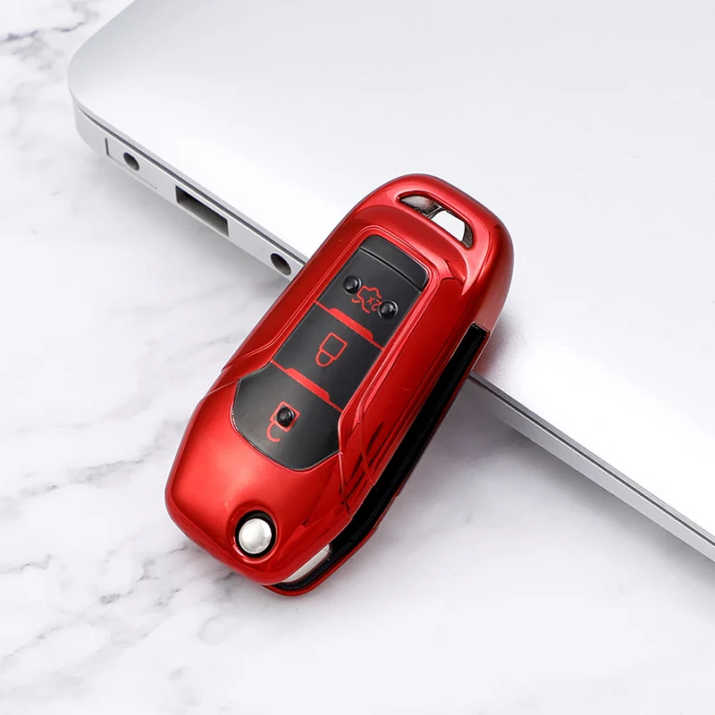 TPU Soft Car Flip Key Case Cover Bag Holder for Ford Ranger C-Max S-Max Focus Galaxy Mondeo Transit Tourneo Custom Ranger