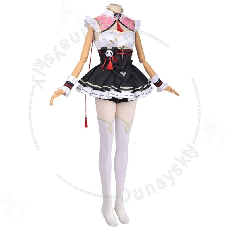 Neverness To Everness Panda Design Green Bamboo Chiz Chinese Style Improved Cosplay Costume Anime Game Outfit Women Halloween view 3