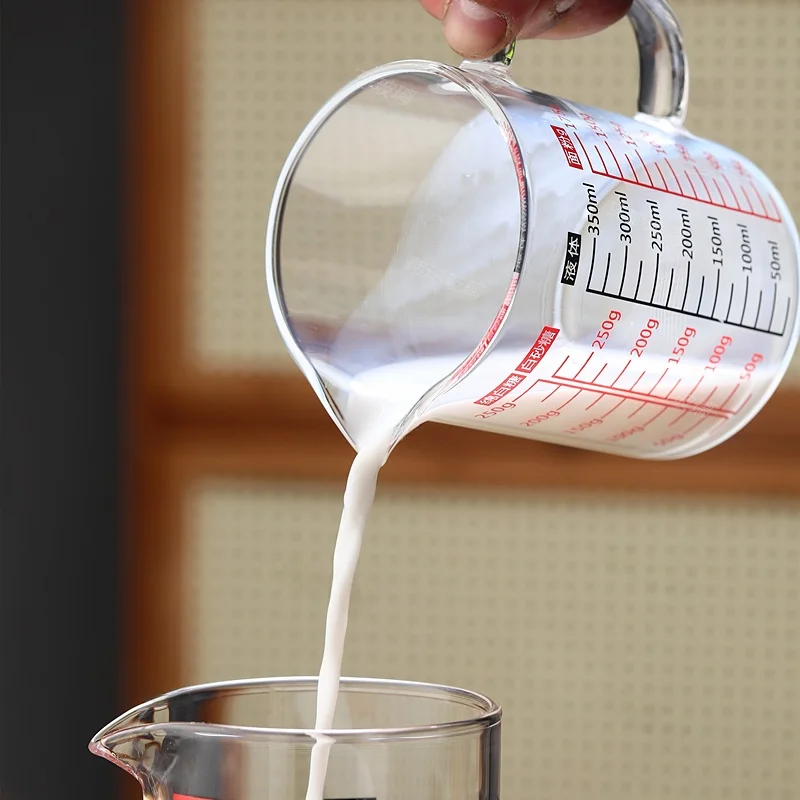 

Thiened Glass Measuring Cup with Sc for Kitchen Food ade Microwave Se Milk Cup with Handle Cooking Baking Tools