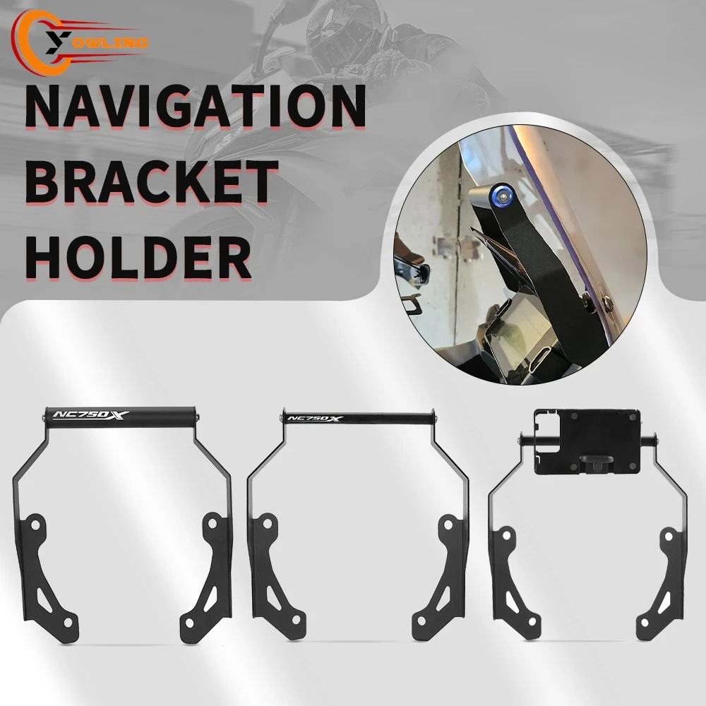 

Motorcycle For Honda NC750X NC 750 X 750X NC750 DCT 2021-2024 Navigation Bracket GPS Phone Holder Levers Accessories 2023 2022