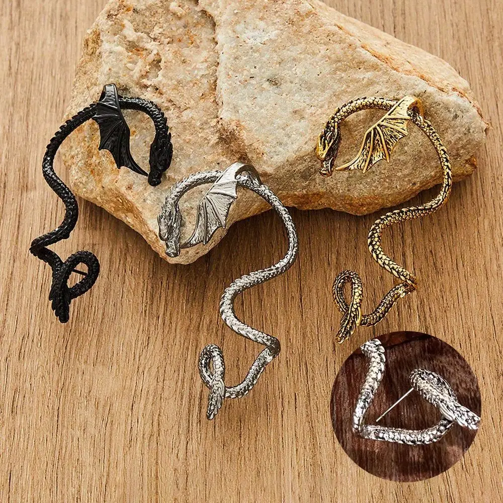 Fashion Alloy Dragon Shape Ear Cuff Bohemian Jewelry Punk Gothic Ear Bone Clip Retro Dragon Earrings Bohemian Jewelry