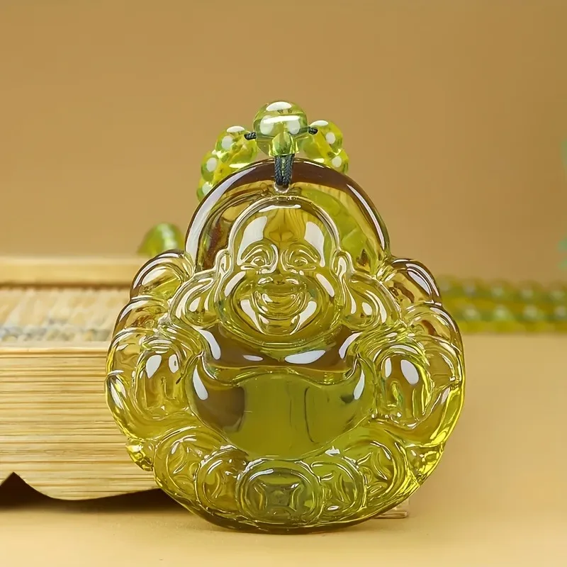 

Amber Belly Maitreya Buddha Pendant Sweater Chain, Exquisite Fashion Men's and Women's Necklace Jewelry