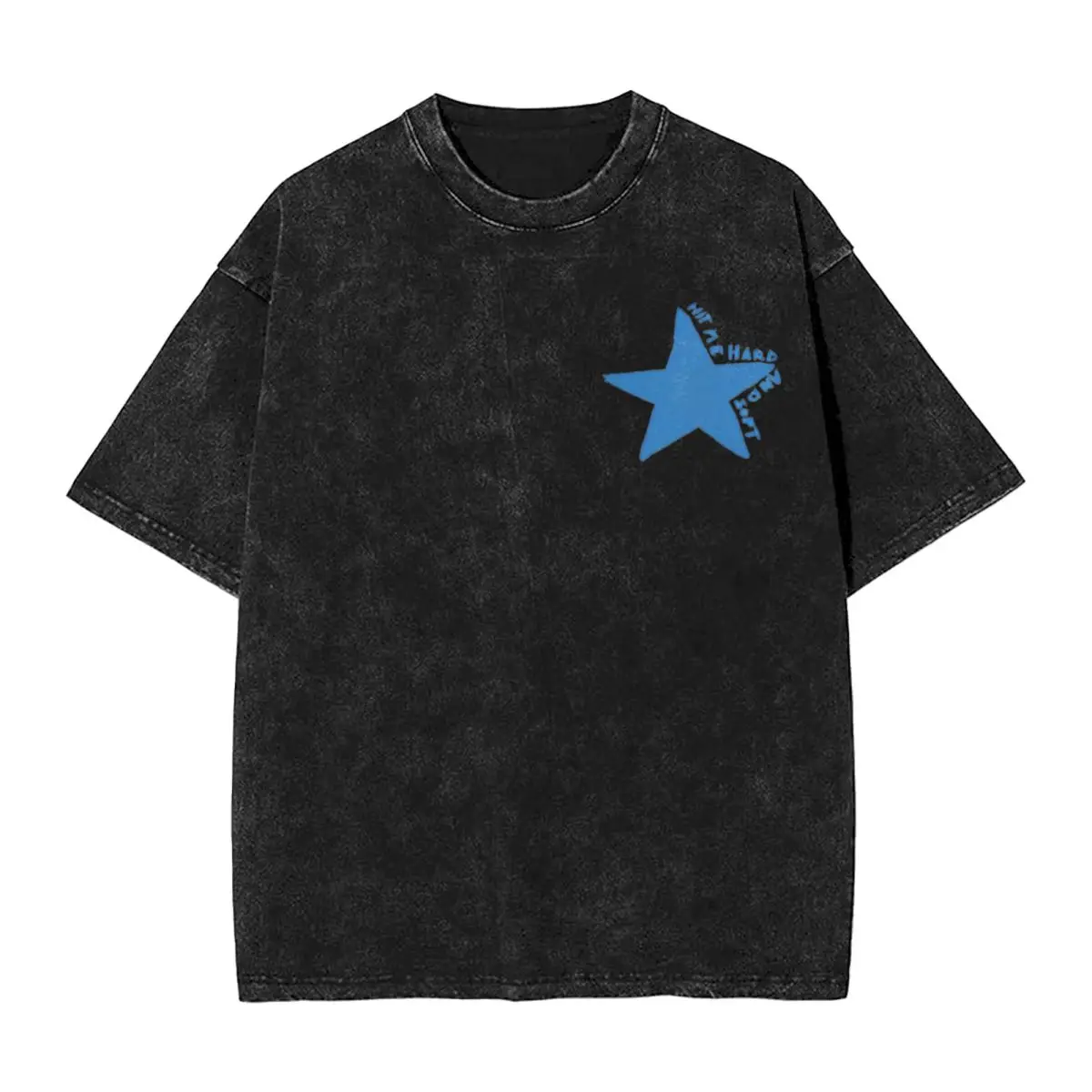 Blue Star Billies Hit Me Hard And Soft T Shirts Washed Cotton Harajuku T-Shirt Eilishs Vintage Tops Streetwear Printed Tees