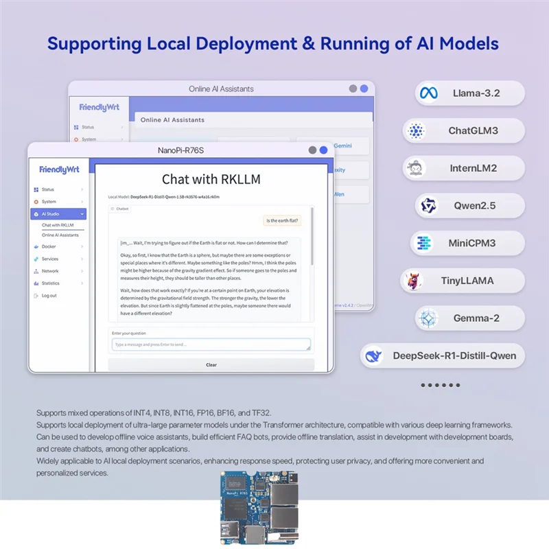 A37T-портовый RAM EMMC 2,5G Dual Ethernet для макетной платы Nanopi R76S, процессор RK3576, совместимый выход