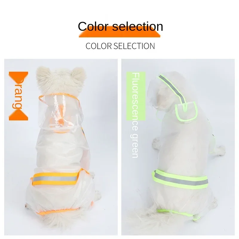 Pet Dog Raincoat Puppy Four Feet Hooded Transparent Waterproof Small Medium Large Dog Rain Out Clothes for Animals - view 4