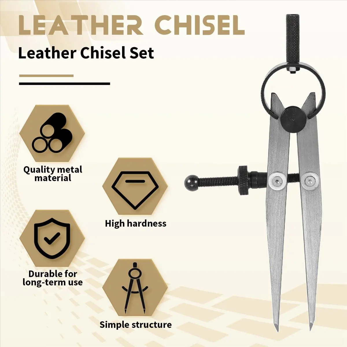 BUY A1750ZLeather Chisel Set, Prong Lacing Stitching Chisel Hole Punches Tool and Wing Divider for Leather Stitching