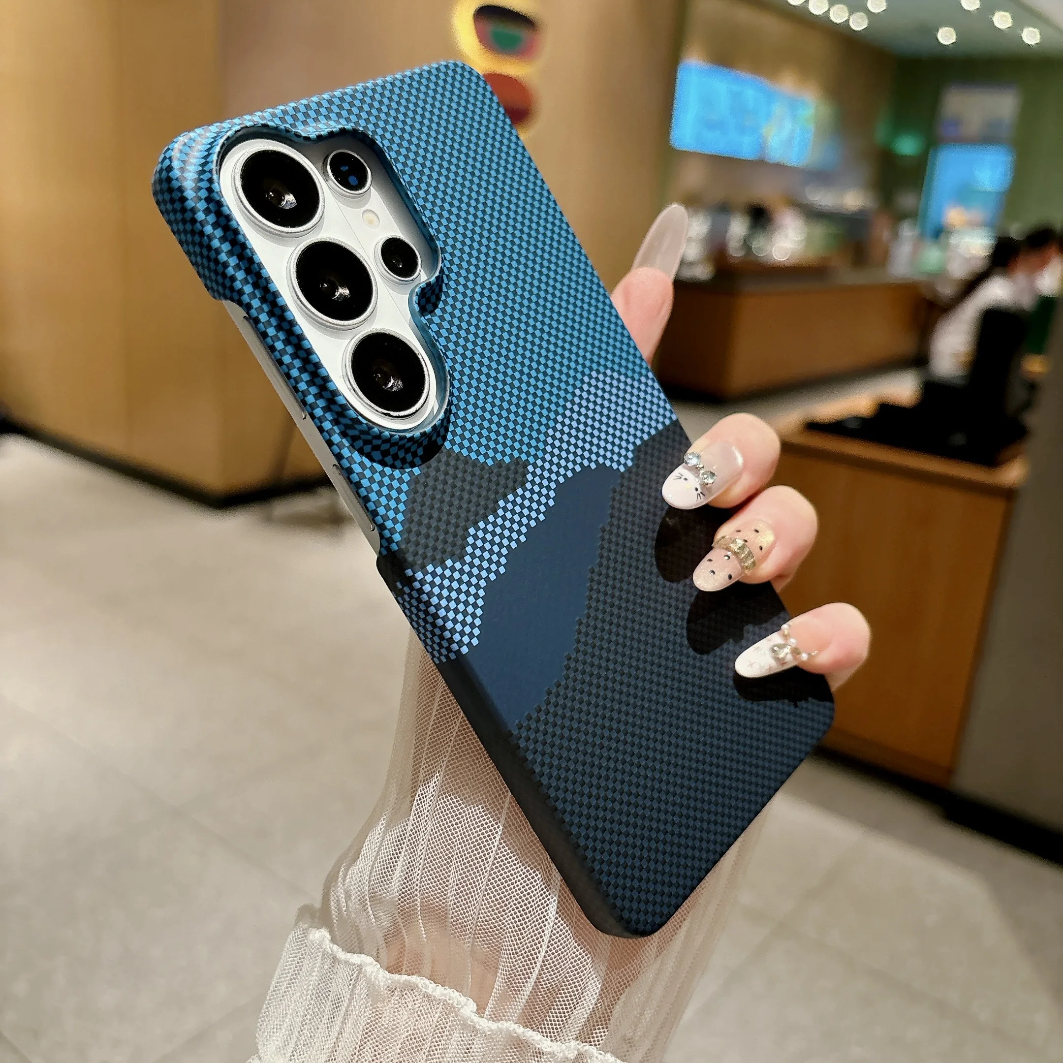 Frameless Slim Carbon Fiber Texture Plastic Case For Samsung Galaxy S26 S25 S24 S23 S22 Ultra Plus A18 A57 A17 A56 A16 A55 Cover