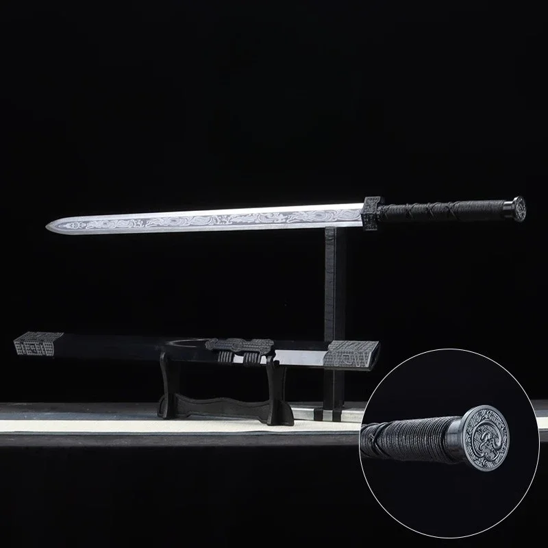 Bamboo Chinese Han Sword with Sheath Jianghu Style Ancient Style Kendo Training Xi Taiji Outdoor Shooting 100cm