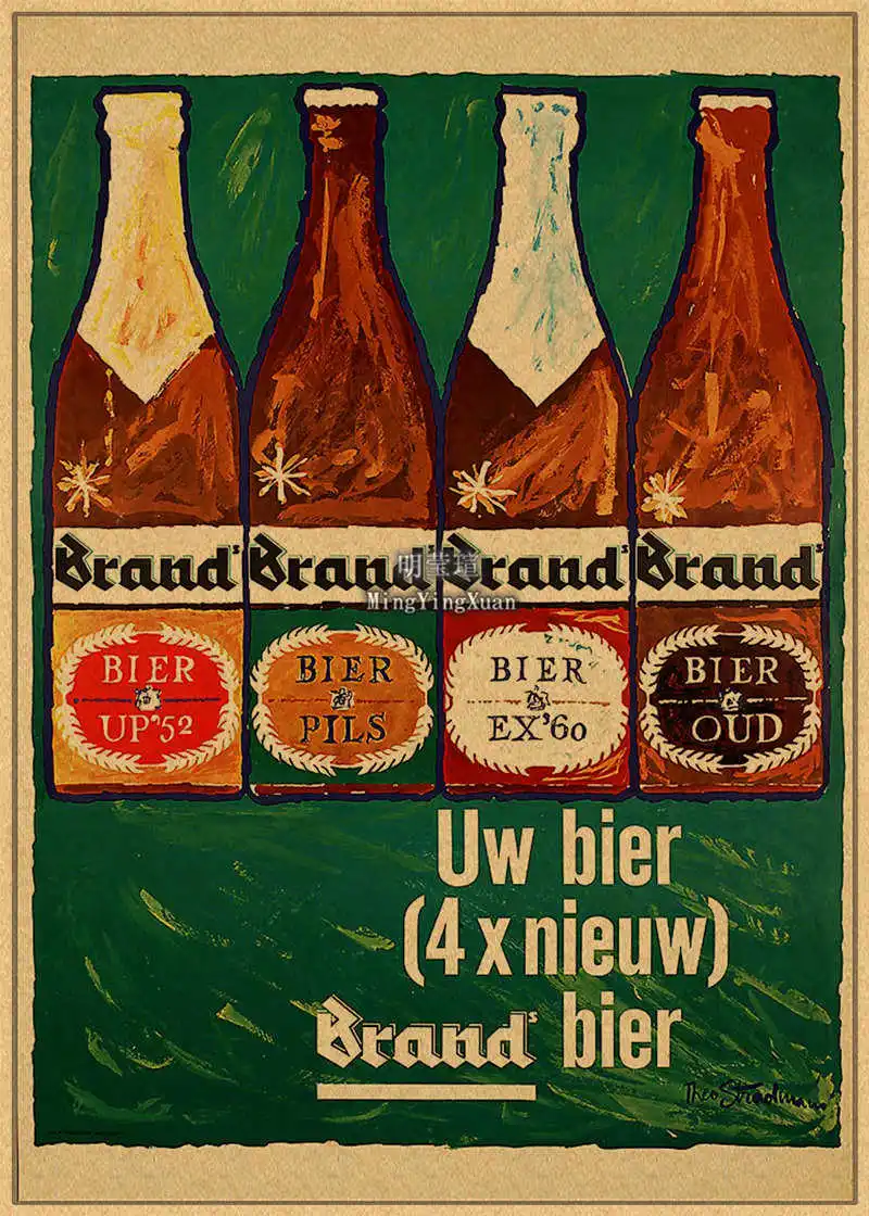 Bar Beer Retro Poster Kraft Paper Posters Vintage Home Medicine Student Decor Medical Art Wall Painting Poster gift