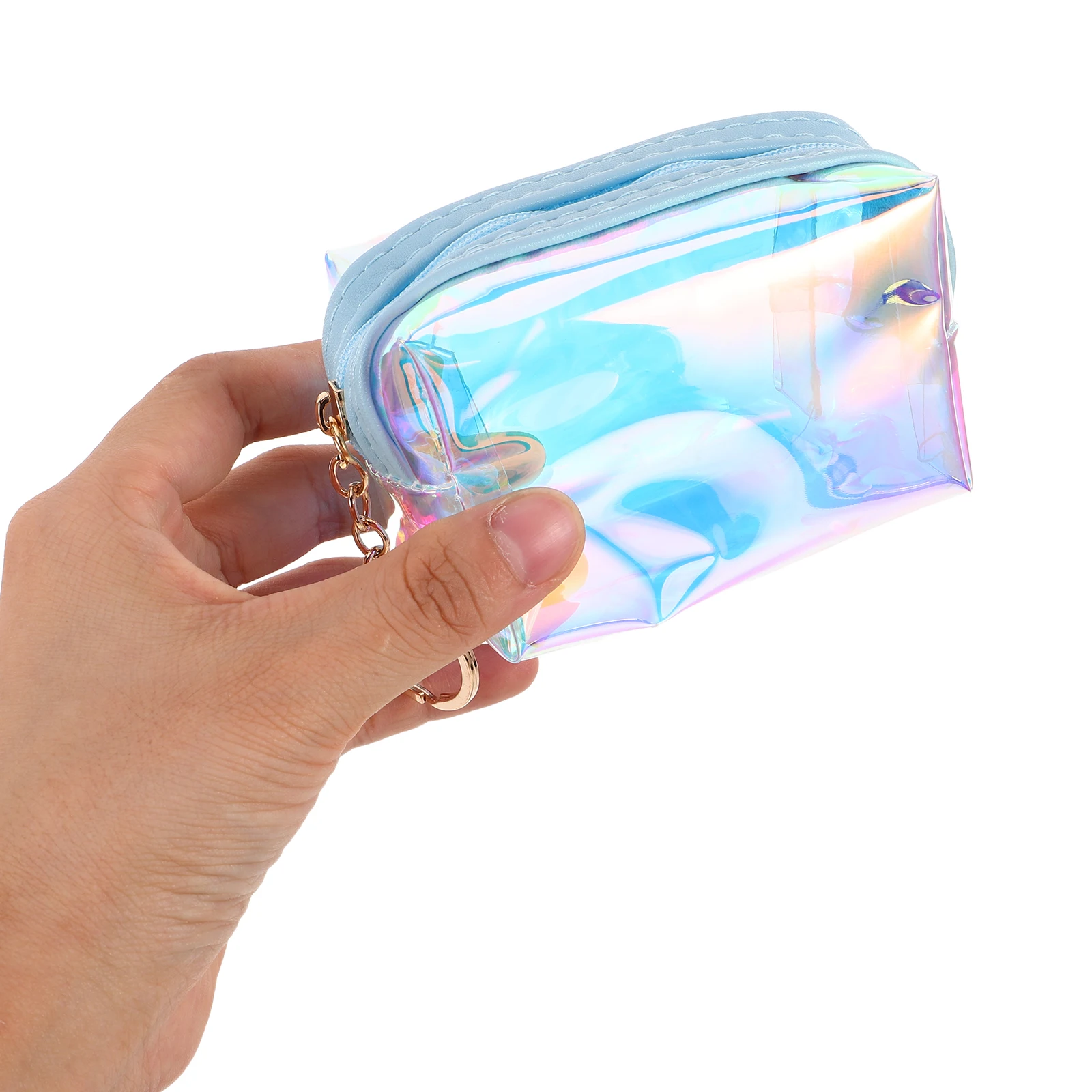 

4pcs Coin Wallet Girls Stylish Heart Design Compact Portable Mini Purse Bag Keychain Durable Material Small Zipper Wallet