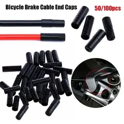 50/100Pcs Bike Brake Cable Caps Bicycle Brake Gear Outer Cable Cover Shift/Brake Cap Caps Tips Crimps MTB Bike Accessories