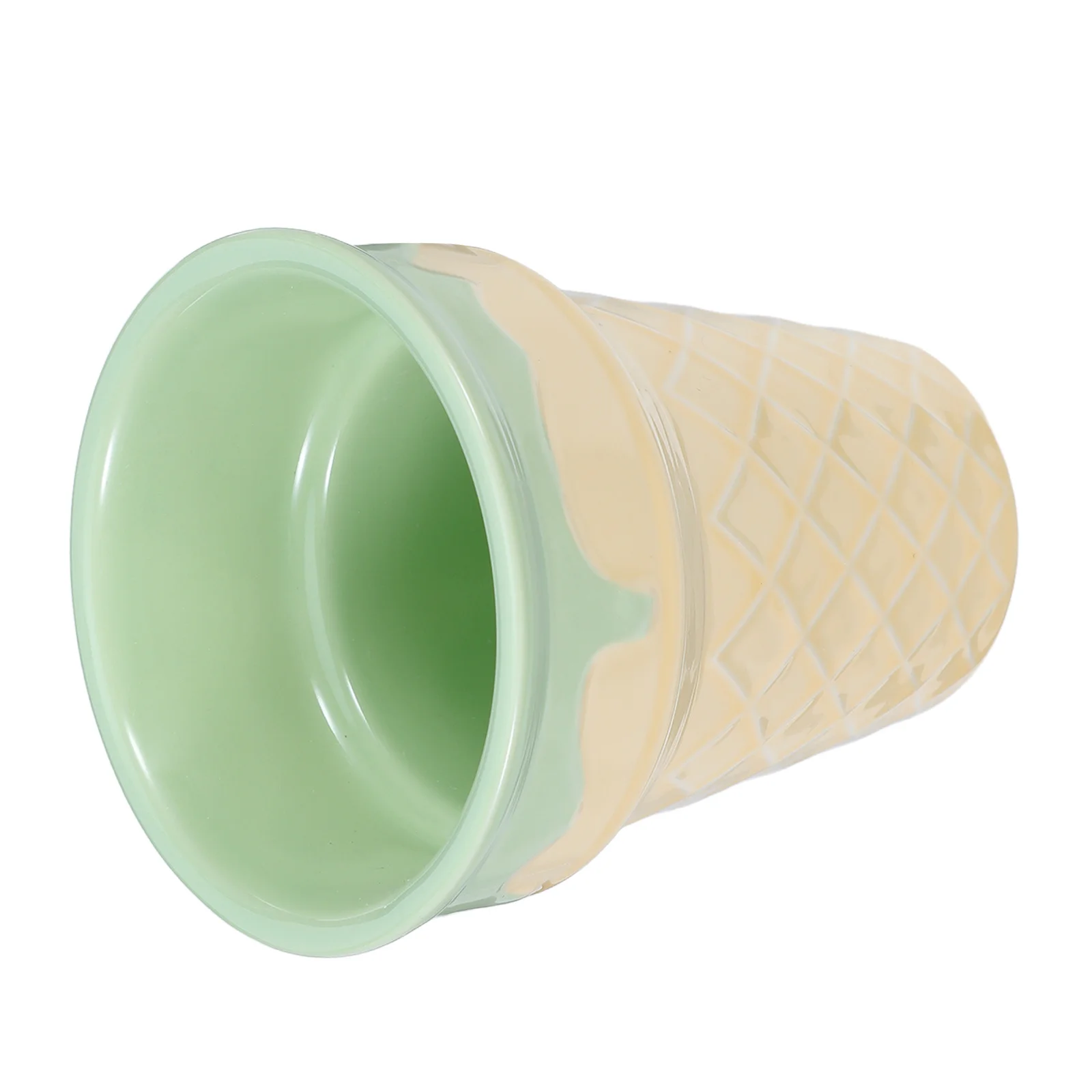 

Ice Cream Cone Mug Ceramic Dessert Bowl Reusable Sundae Cup For Party Summer Birthday Cone Shaped Coffee Tea Drinkware -