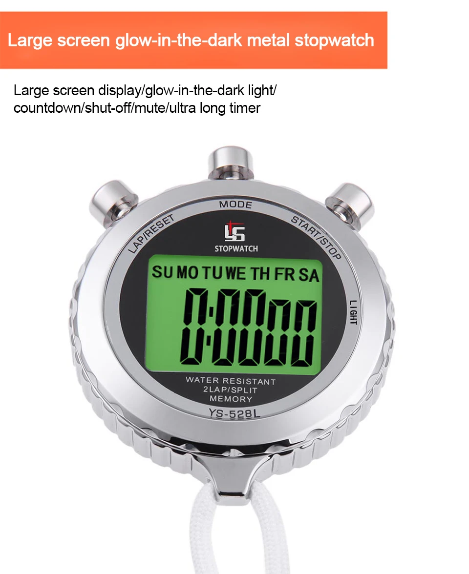 Digitaler Timer aus Metall, einreihige Stoppuhr, Lauftraining, Timer, 0,01 s, großer Bildschirm, Sport-Stoppuhr, professionelle Timing-Tools – Detail 1