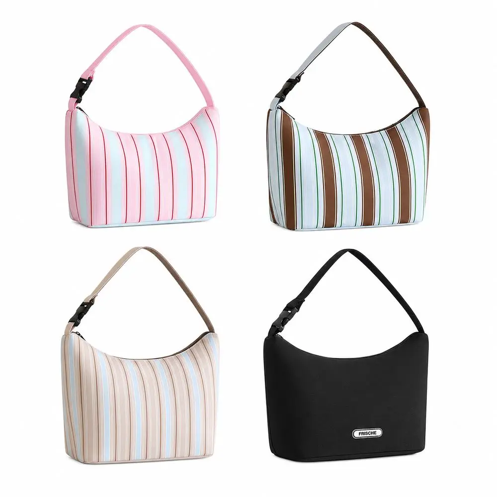 Oxford Cloth Insulated Lunch Bag Waterproof Cutlery Pocket Lunch Tote Bag Adjustable Strap Meal Prep Tote Bag