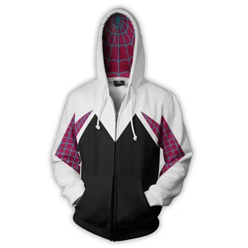 Film Spider Wanita Kaus Hoodie Gwen Stacy Cosplay Kostum Berkerudung Jaket Mantel Pria Wanita Pullover Pakaian Latihan Yg Hangat Baju Olahraga \