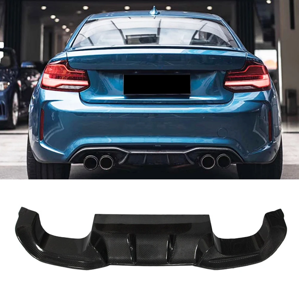 Carbon Fiber Rear Lip Diffuser Spoiler For BMW 2 Series F87 M2 M2C Competition Rear Bumper Spoiler Car Styling Back Diffuser