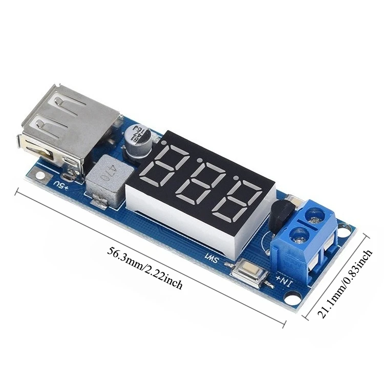 

2pcs DC DC Step Down Module 6.5V 40V to 5V Car Voltmeter USB Charger for Phone GPS Tablet