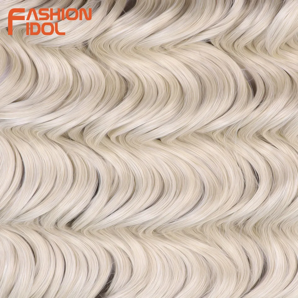 FASHION IDOL Deep Wavy Passion Twist Crochet Hair Synthetic 24 Inch 300g Crochet Braids Curly Hair 3PCS Braiding Hair Extensions