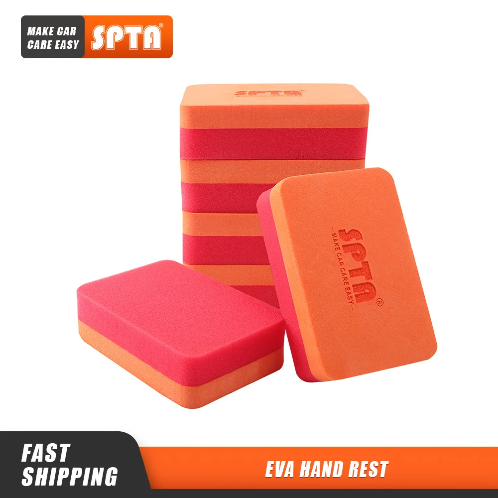 SPTA 6Pcs Hand Buffing Sponge Cleaning Applicator Pads for Car Glass, Waxing, Polishing, Painted Steel, Durable Tire Shine